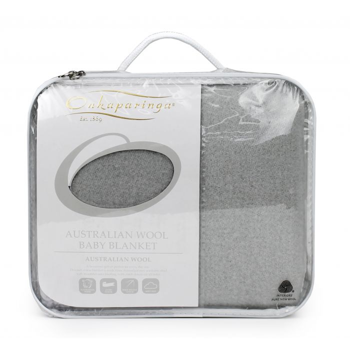 Onkaparinga Baby Australian Wool Blanket Silver Cot Big Bedding Australia