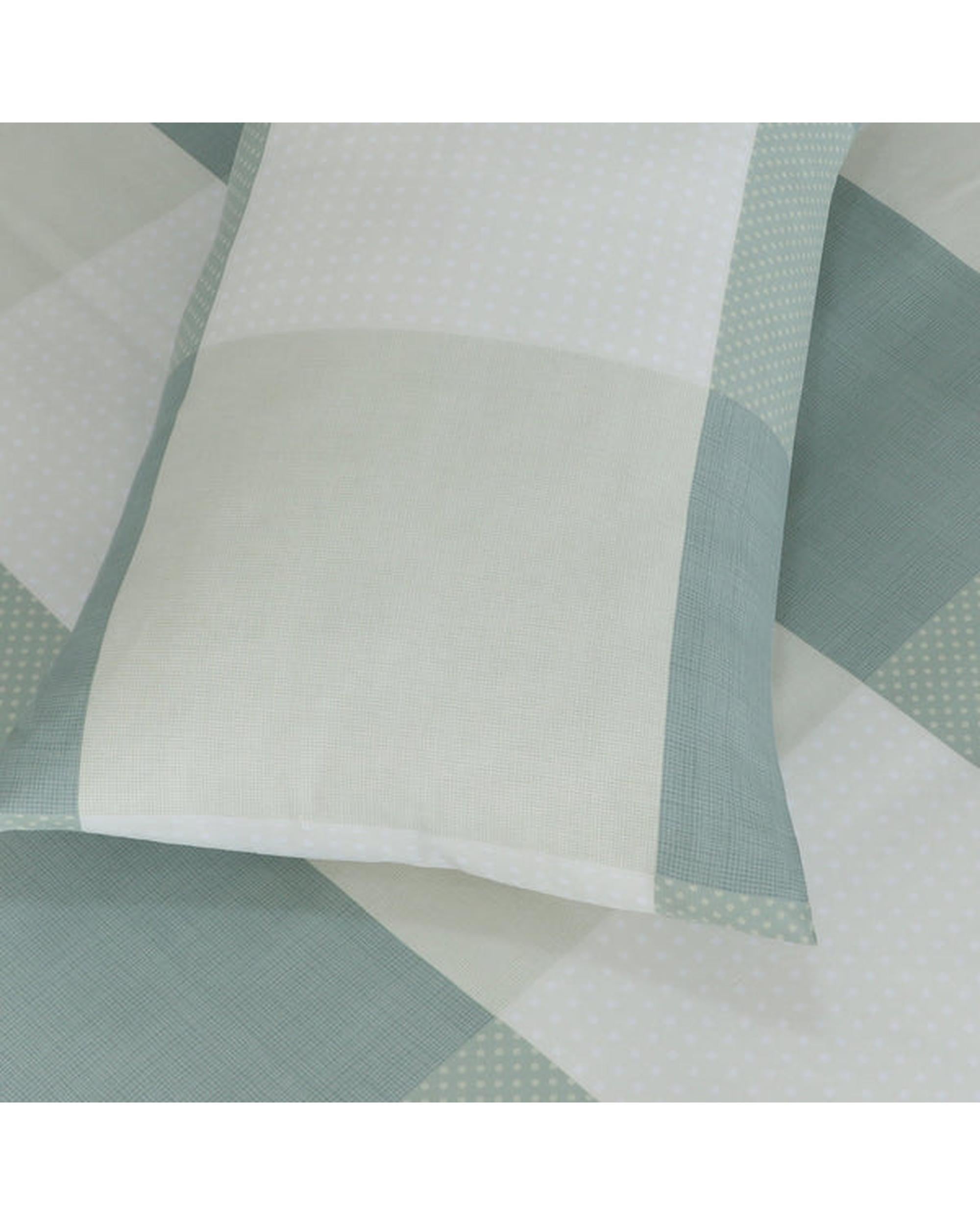 Amsons Quilt Cover Set with Extra Standard Pillow Covers - Sage Check