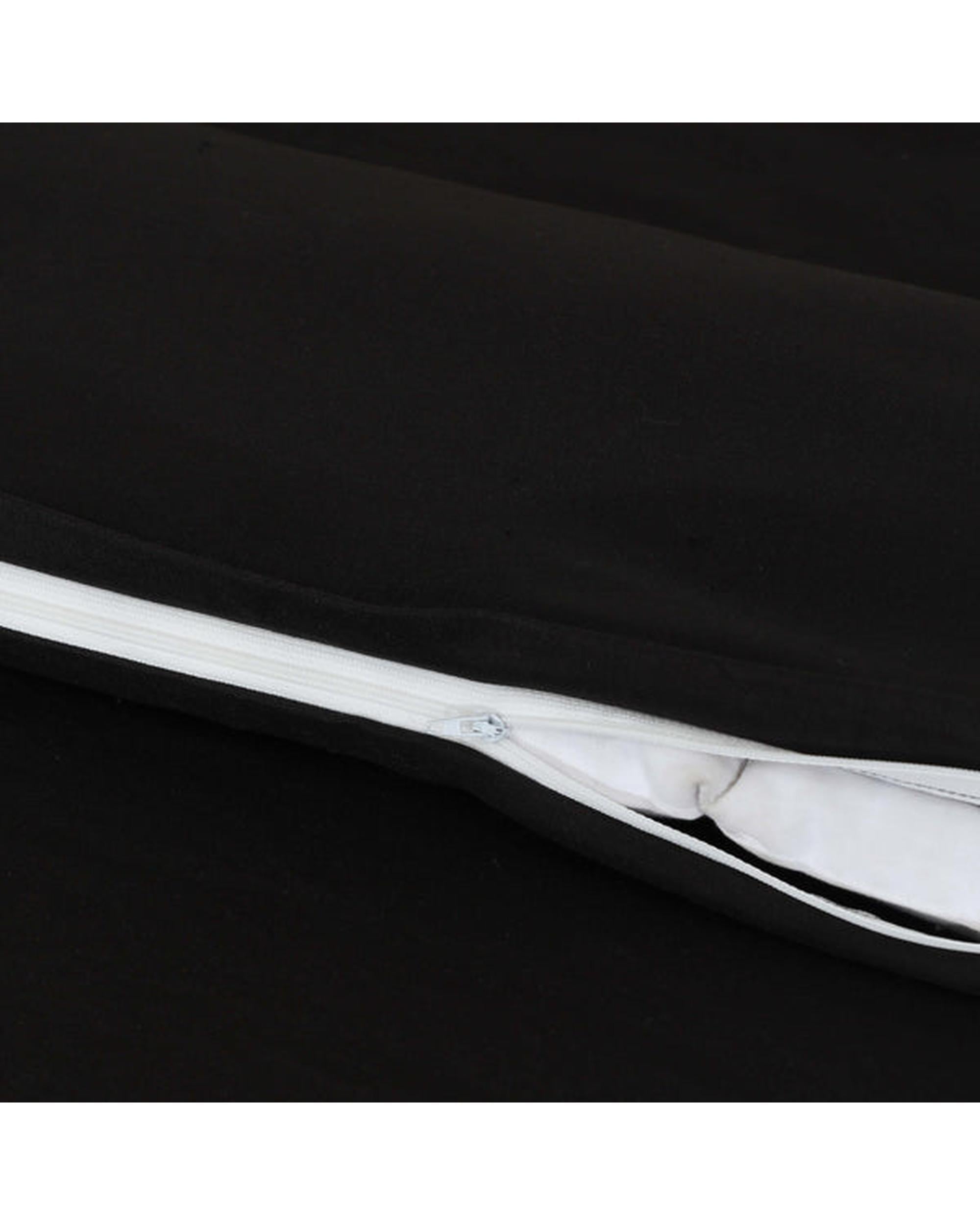 Amsons Quilt Cover Set with European Pillow Covers - Black