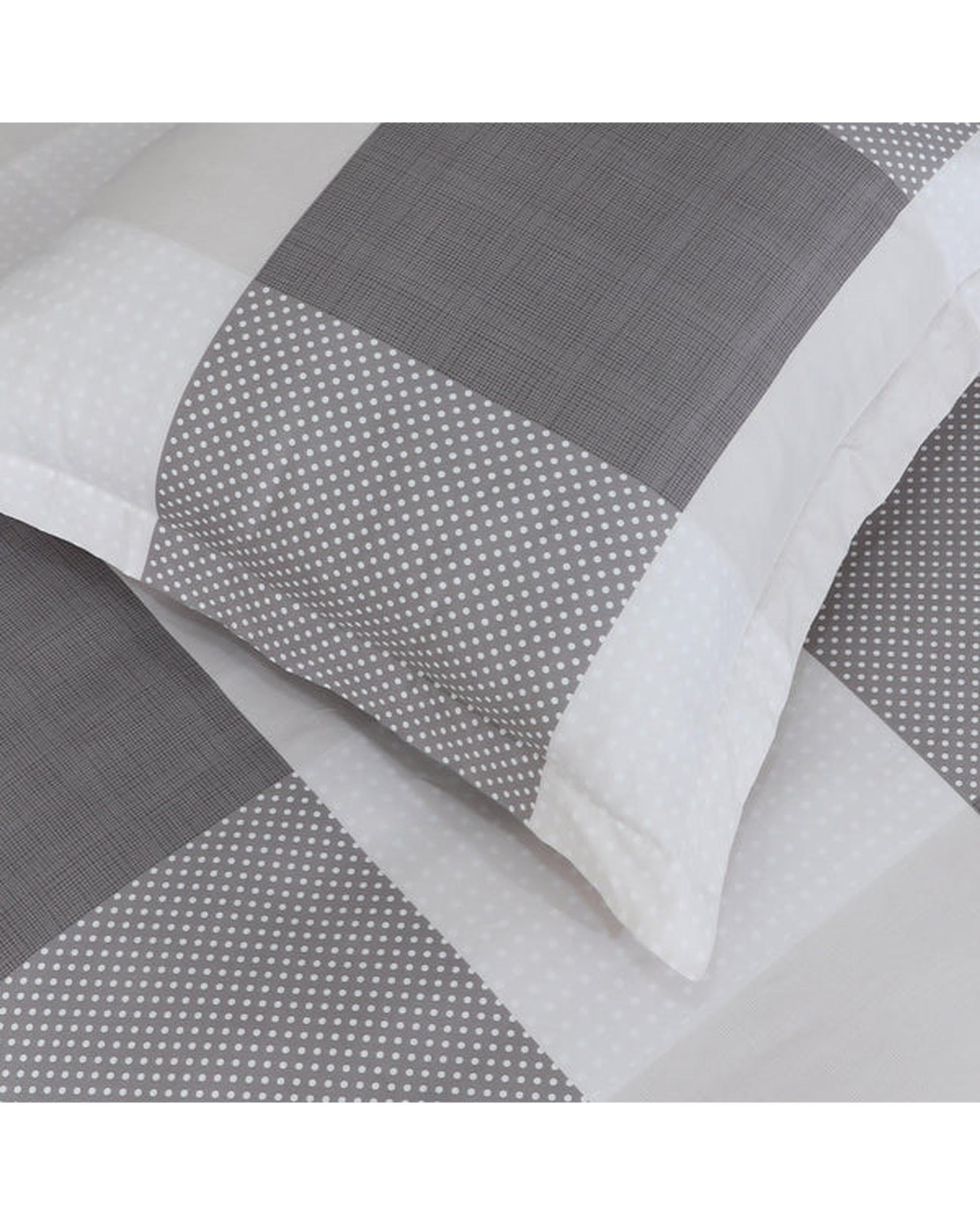 Amsons Quilt Cover Set with Extra Standard Pillow Covers - Grey Check