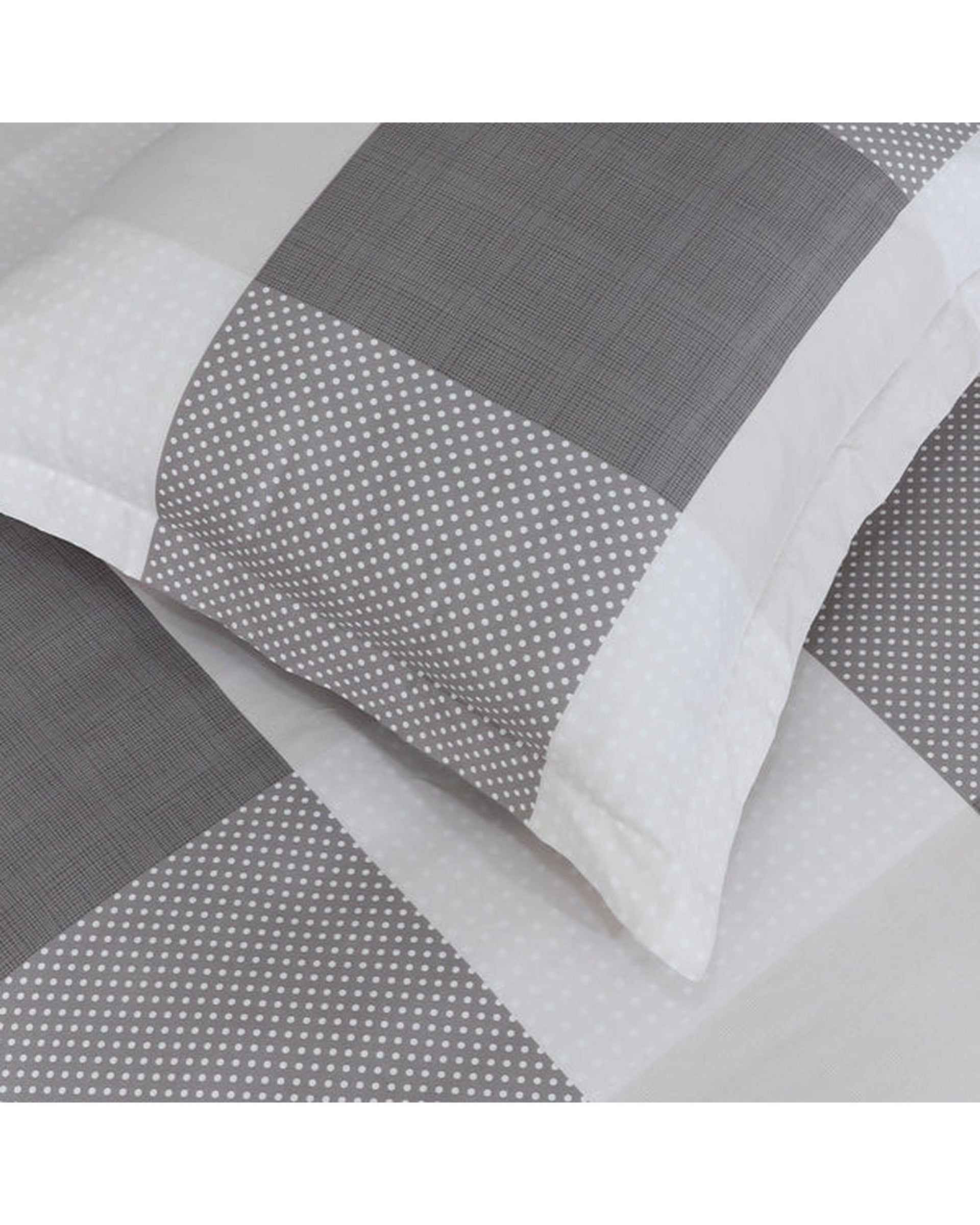 Amsons Quilt Cover Set with European Pillow Covers - Grey Check