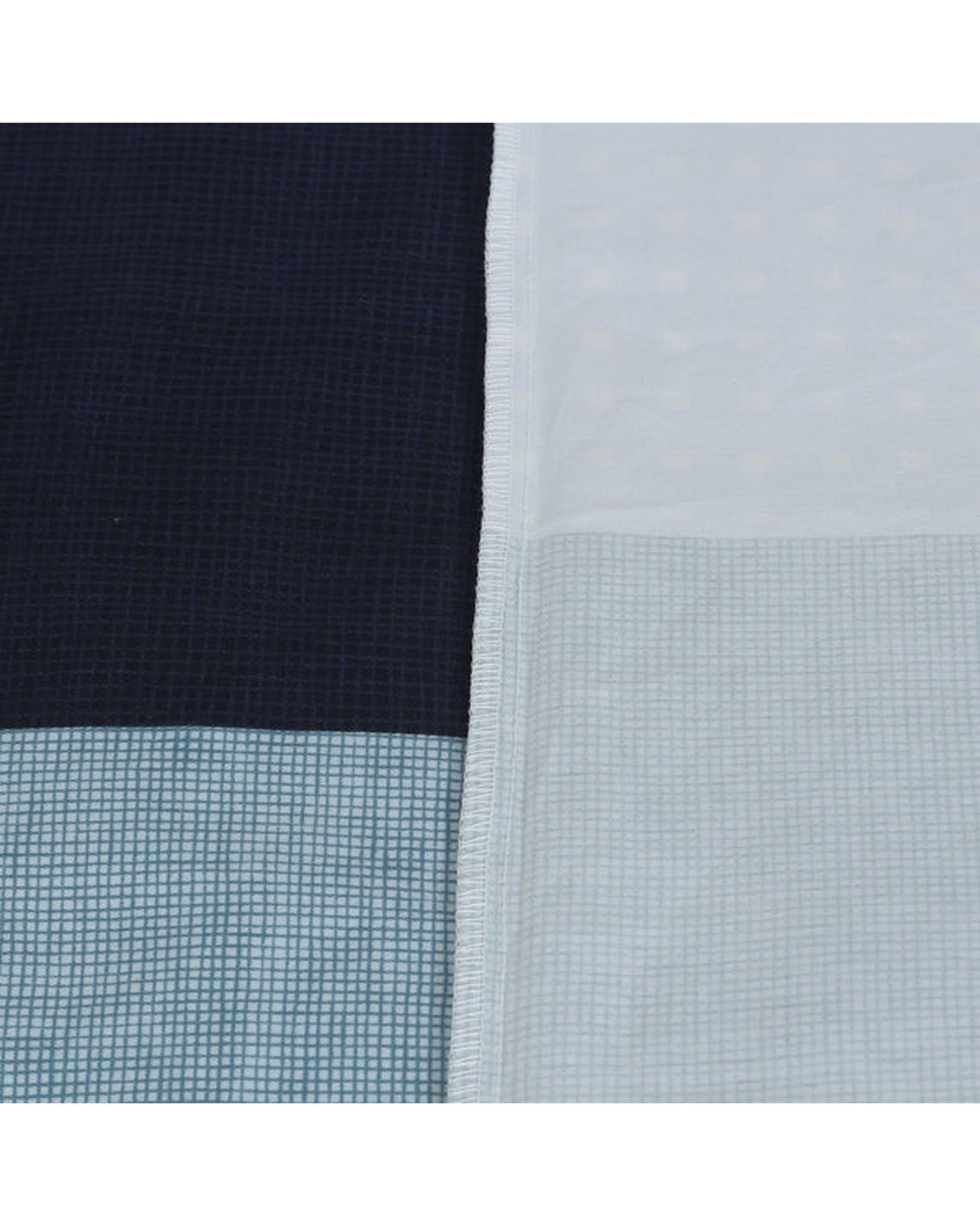 Amsons Quilt Cover Set with Extra Standard Pillow Covers - Blue Check