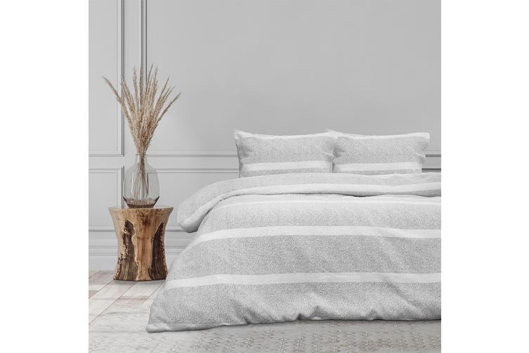 ARDOR BOUDOIR "Liam" CHENILLE STRIPE QUILT COVER SET Ardor Bedding