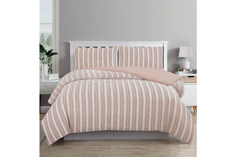ARDOR BOUDOIR "Cove" TEXTURED ROSE DUST QUILT COVER SET Ardor Bedding