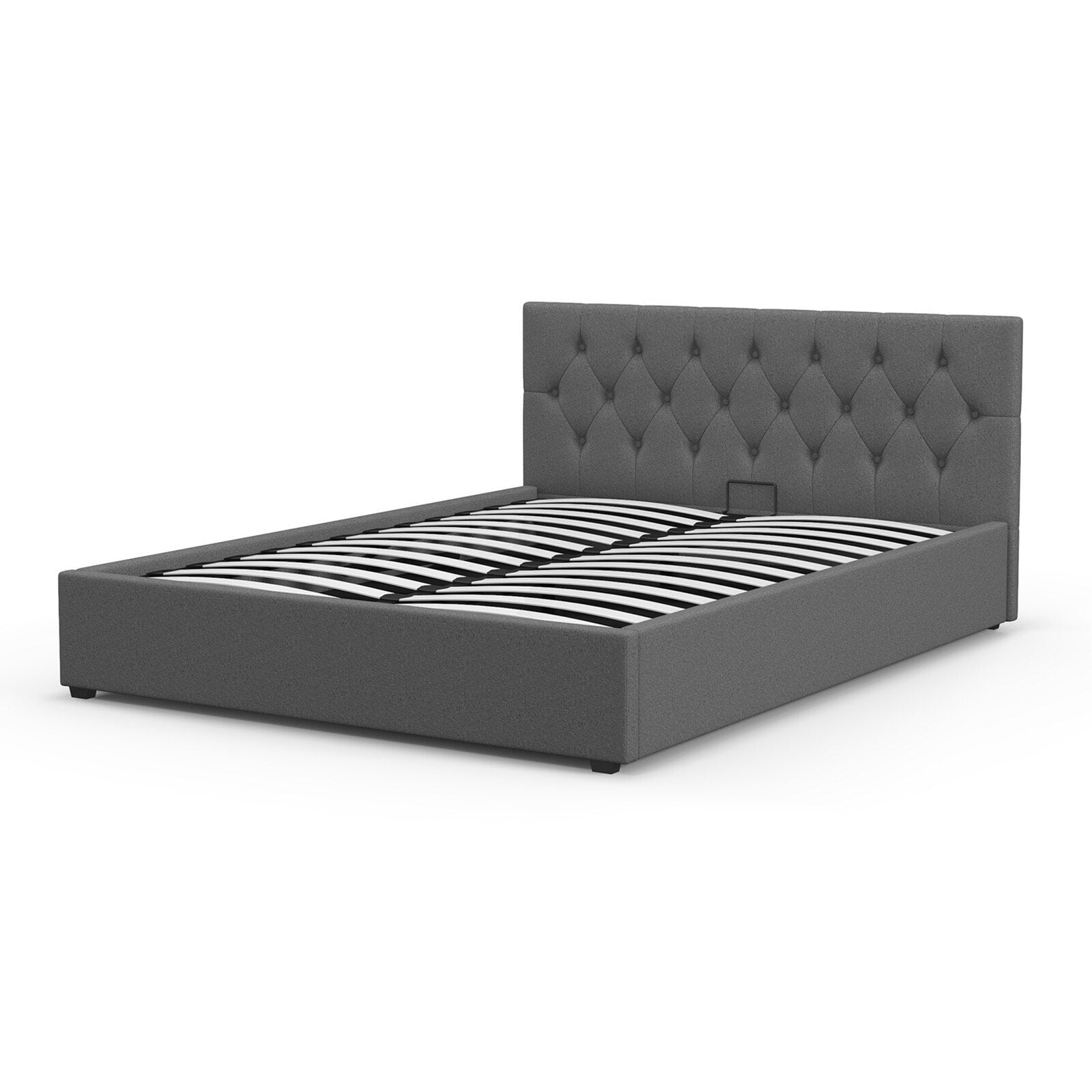 Milano Capri Luxury Gas Lift Bed With Headboard  - Grey Milano Decor