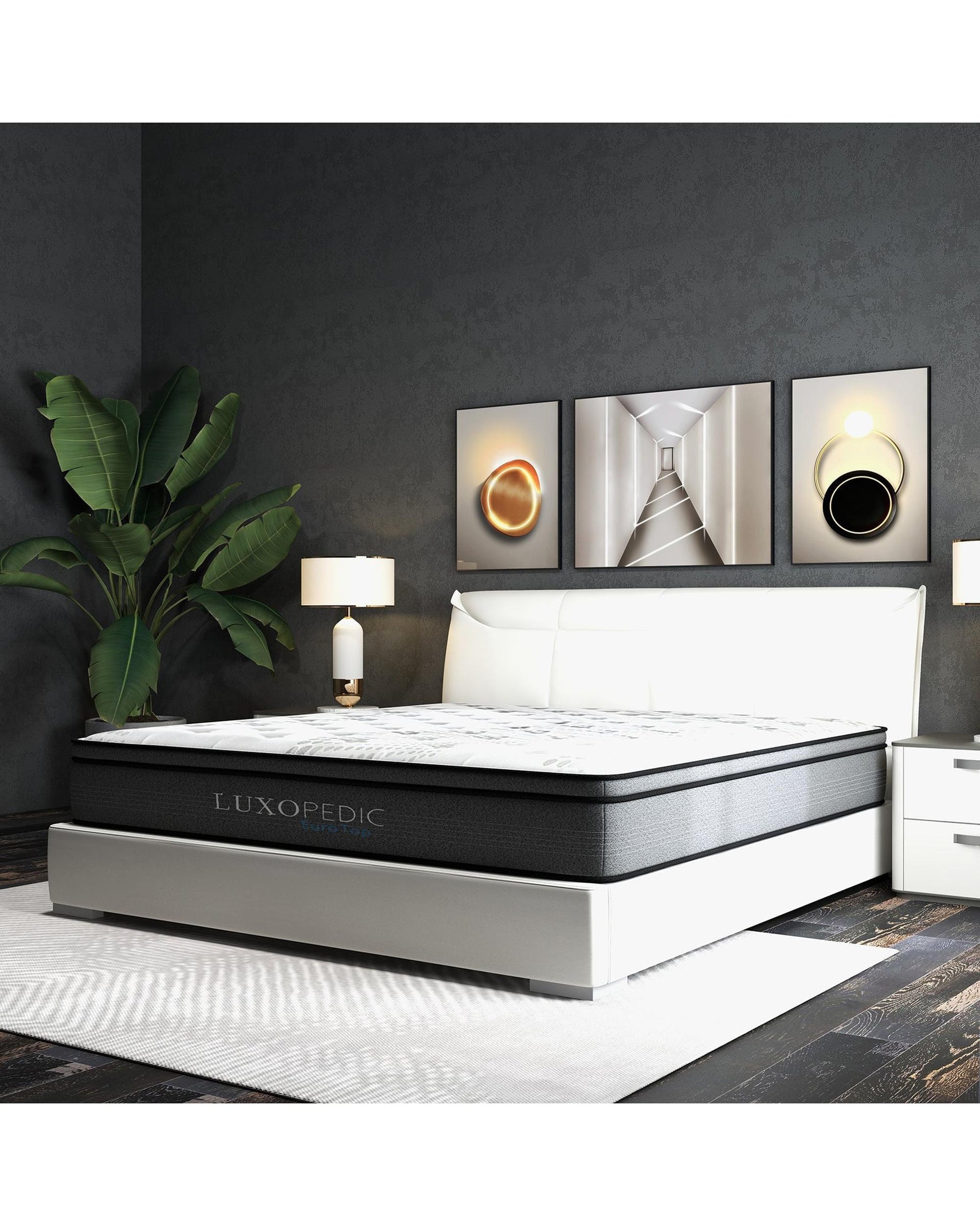 Luxopedic Pocket Spring Mattress 5 Zone 32CM Euro Top Memory Foam Medium Firm Royal Comfort