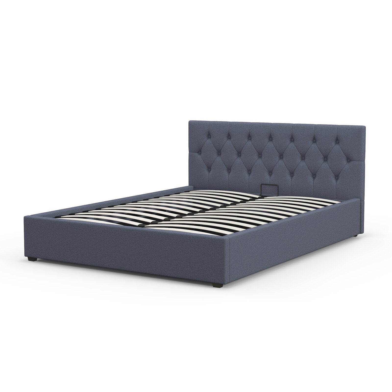 Milano Capri Luxury Gas Lift Bed With Headboard  - Charcoal Milano Decor