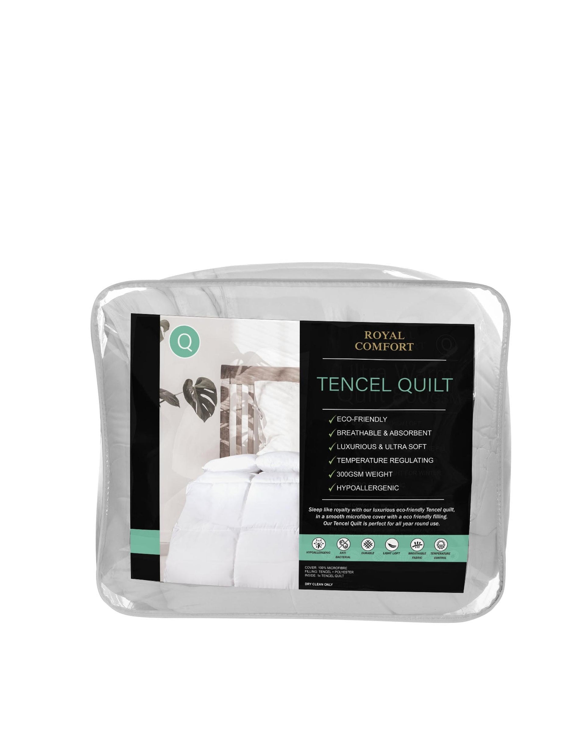 Royal Comfort Tencel Blend Quilt 300GSM Eco Friendly Breathable All Season Royal Comfort