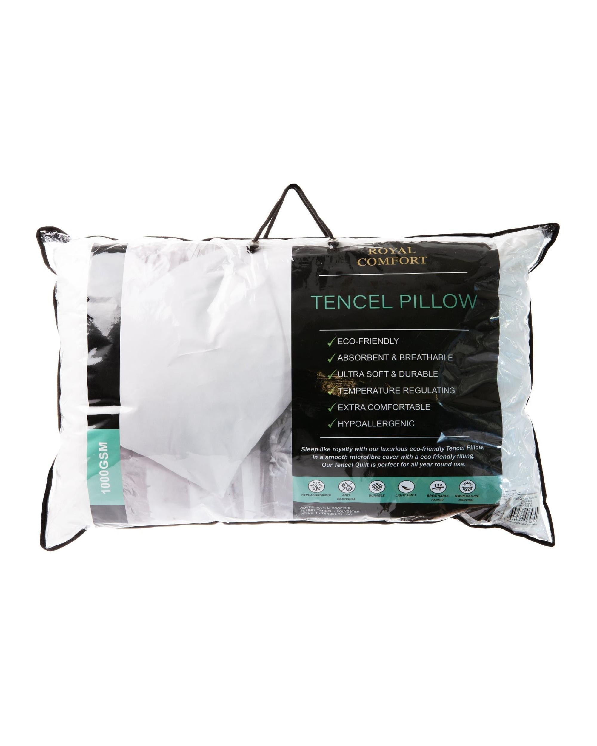 Royal Comfort Tencel Blend Pillow Twin Pack Eco Friendly Breathable Ultra Soft Royal Comfort