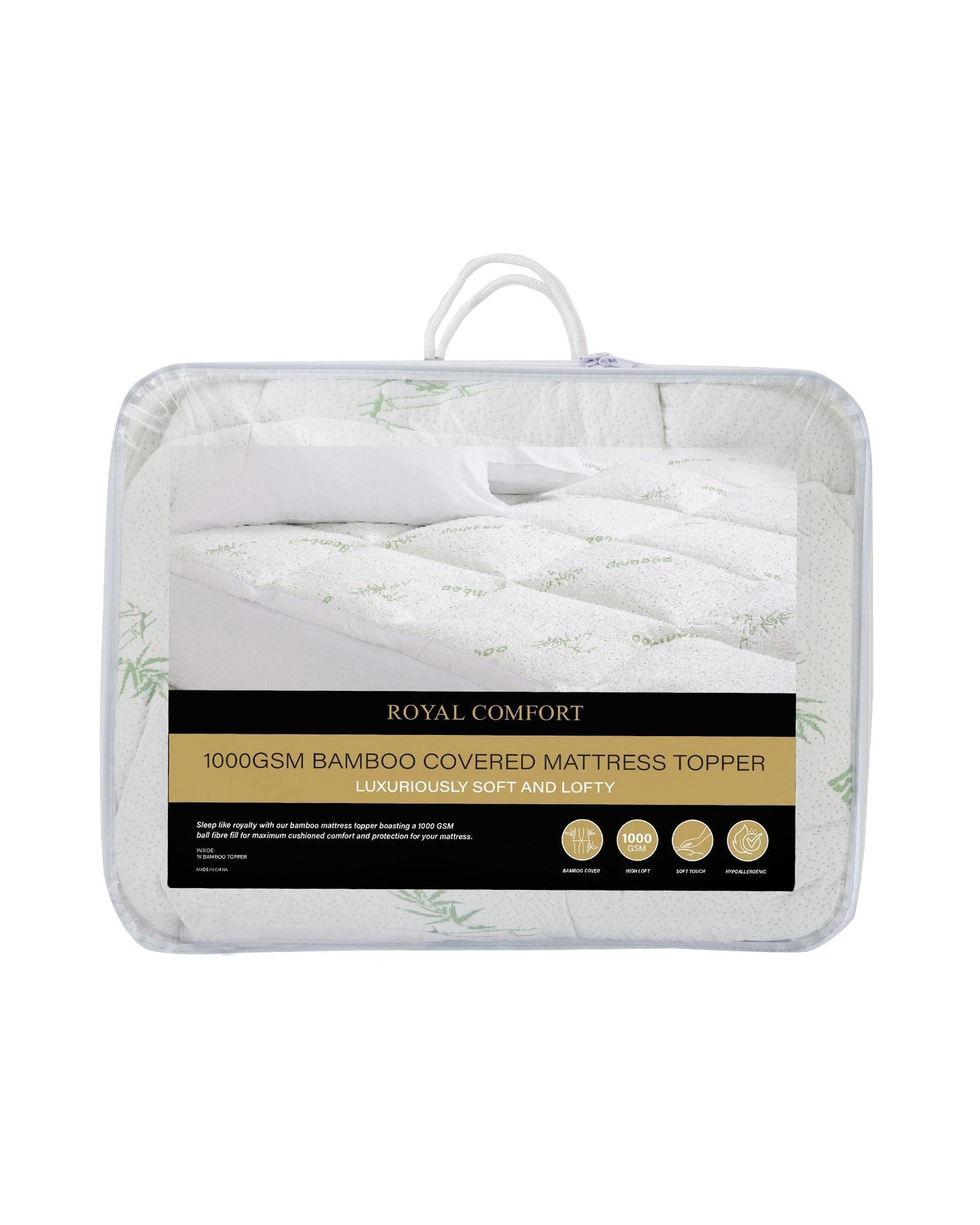 Royal Comfort 1000GSM Luxury Bamboo Fabric Gusset Mattress Pad Topper Cover Royal Comfort