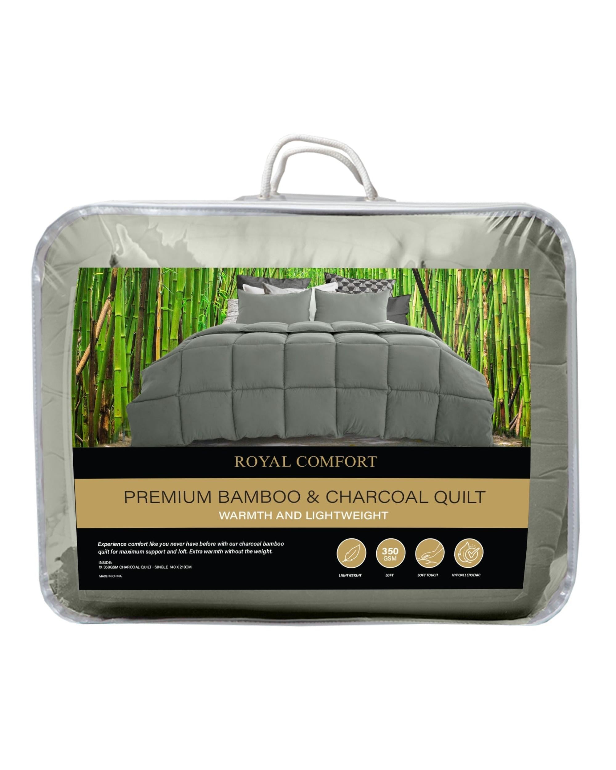 Royal Comfort 350GSM Bamboo Quilt Luxury Bedding Duvet All Seasons Royal Comfort