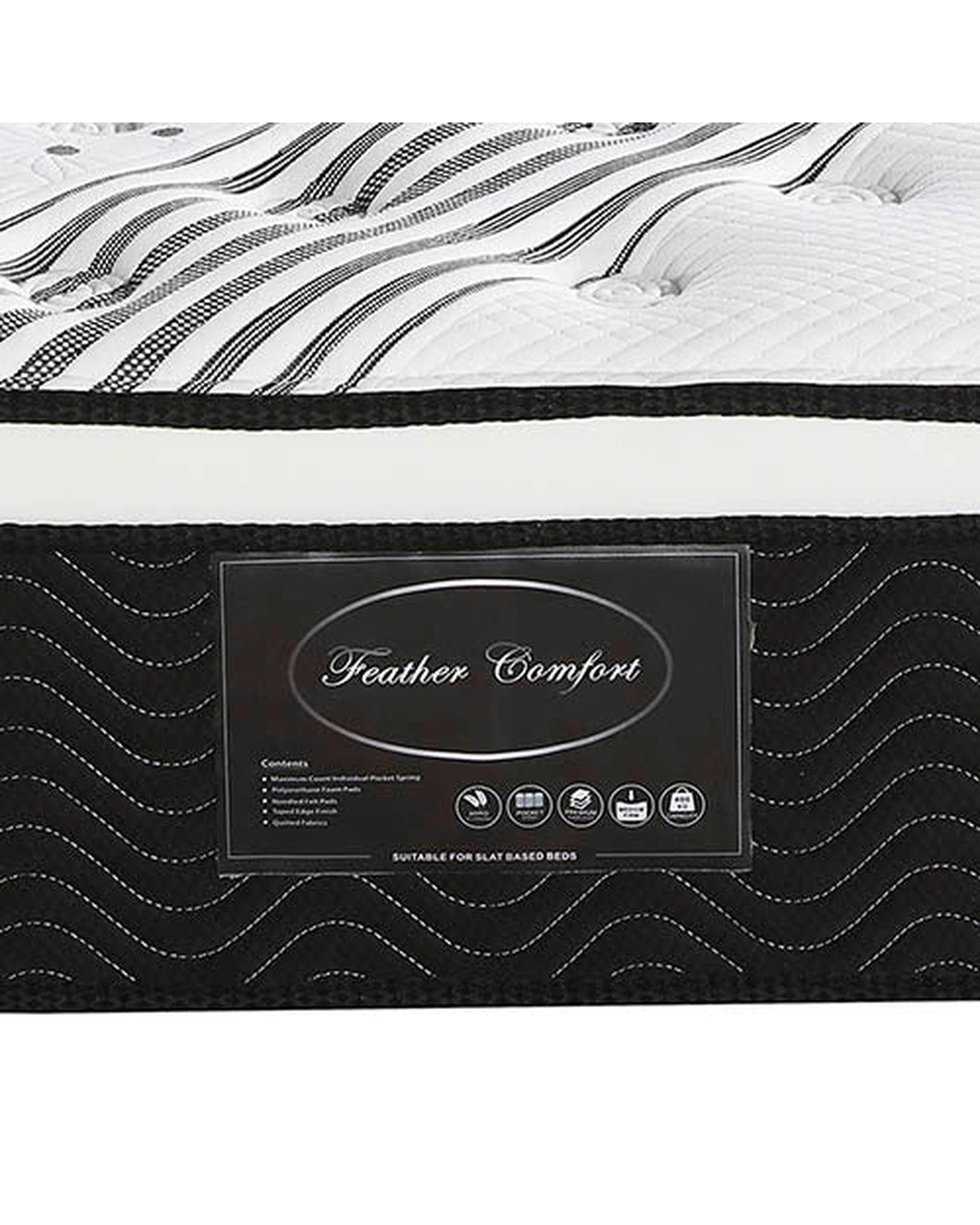 Exclusive Latex Euro Top Individual Pocket Spring Medium Firm 33cm Thick Queen Mattress Feather Comfort