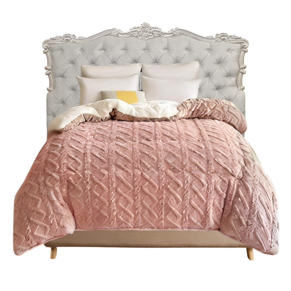 Anyhouz Blanket Pink Cashmere Super Thick Warm Quilt Comforter