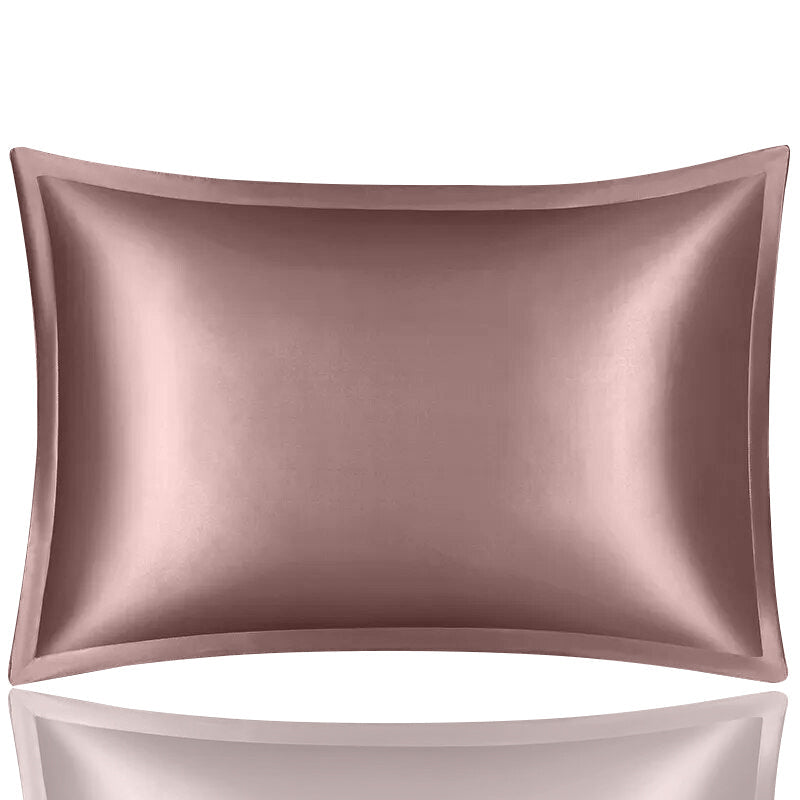 Anyhouz Pillowcase 51x66cm Pink Pure Real Silk For Comfortable And Relaxing Home Bed - Standard Size