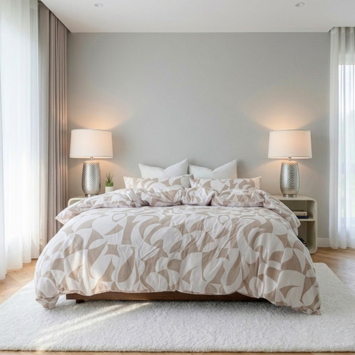 Amsons Scandi Beige Pure Cotton Quilt Cover Set