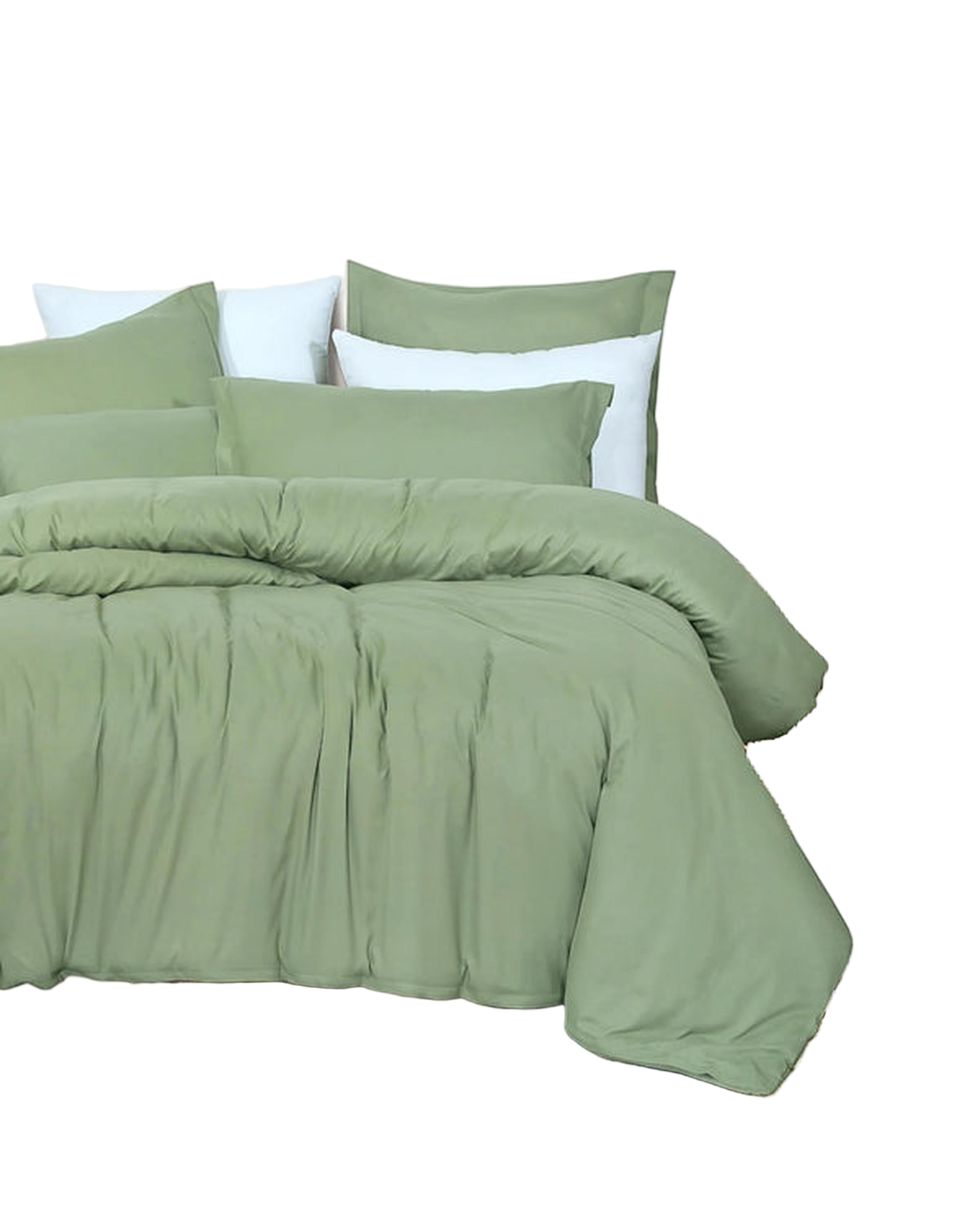 Amsons Quilt Cover Set with Extra Standard Pillow Covers - Light Sage Amsons