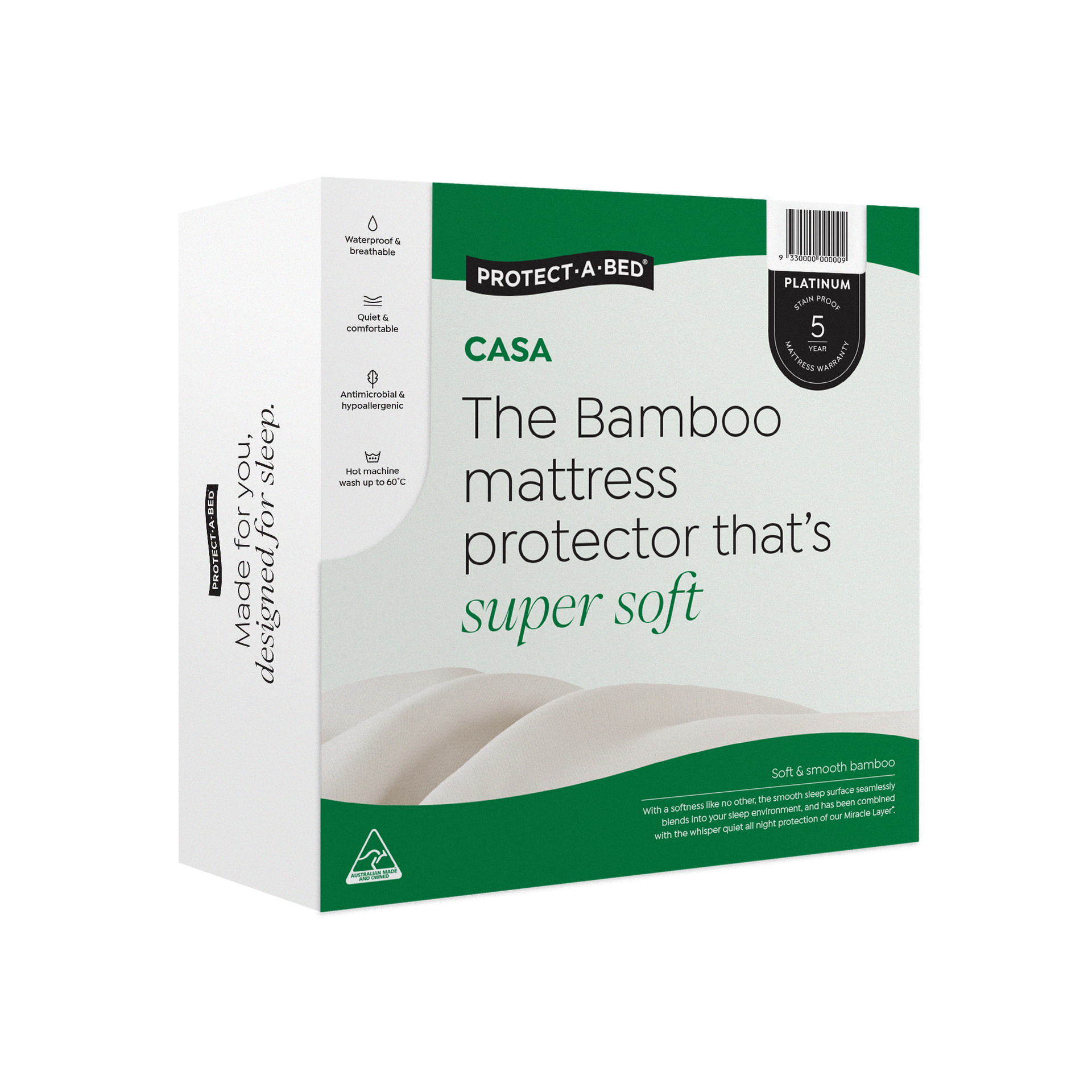 Protect A Bed Casa Bamboo Jersey Fitted Waterproof Mattress Protector