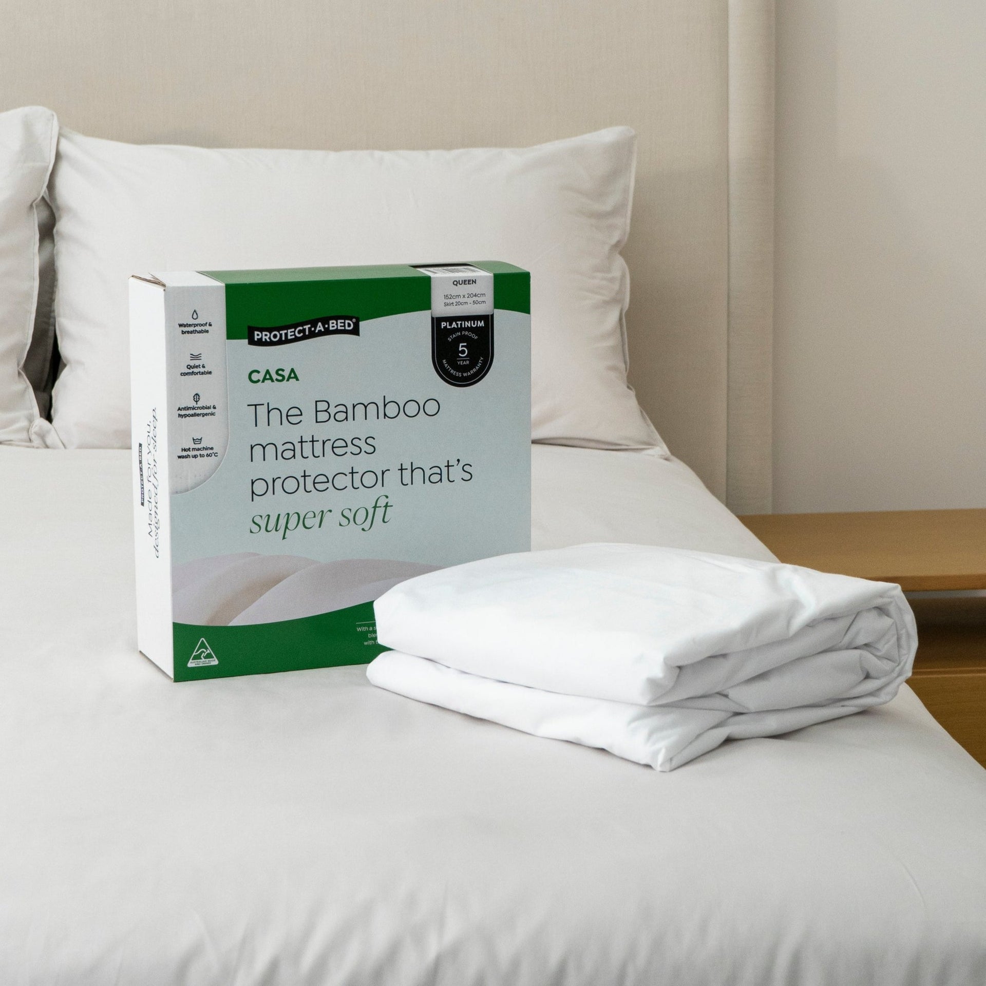Protect A Bed Casa Bamboo Jersey Fitted Waterproof Mattress Protector
