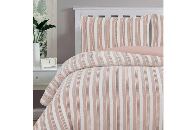 ARDOR BOUDOIR "Cove" TEXTURED ROSE DUST QUILT COVER SET Ardor Bedding