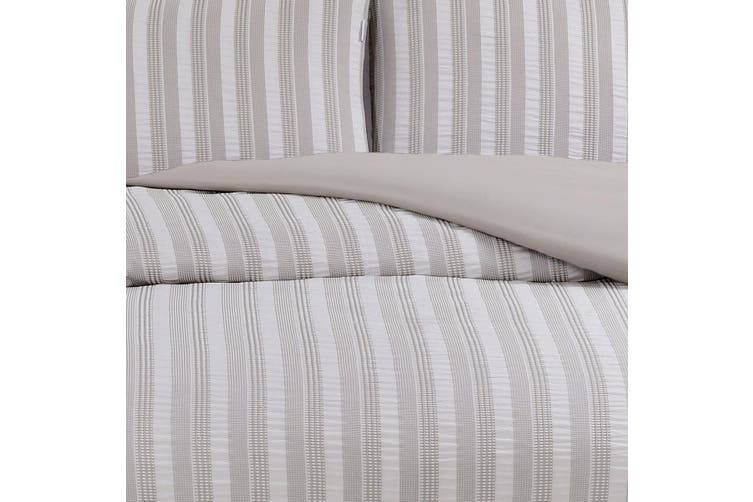 ARDOR BOUDOIR "Cove" TEXTURED COASTAL GREY QUILT COVER SET Ardor Bedding