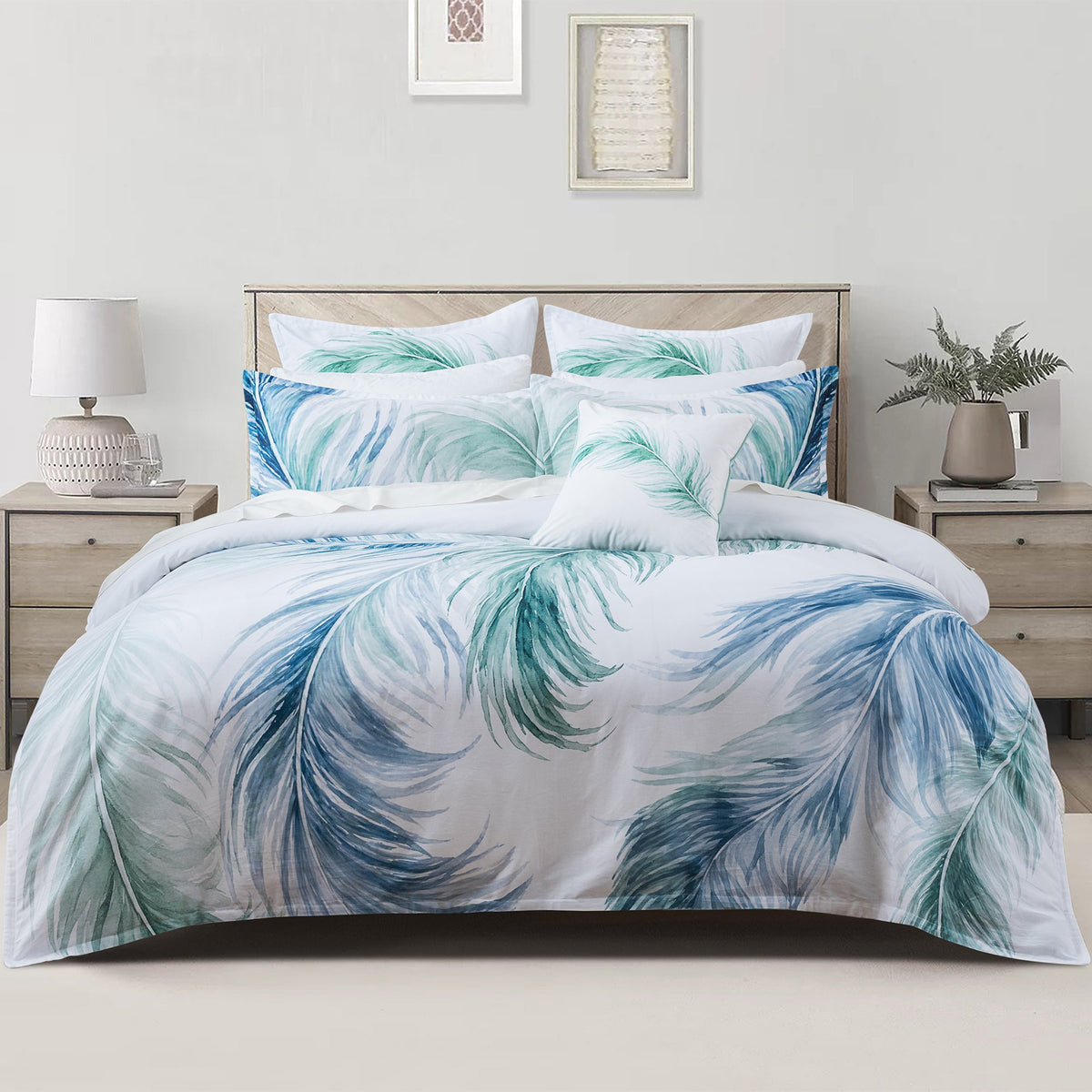 Bianca Bedding Wynn Turquoise Cotton Quilt Cover Set