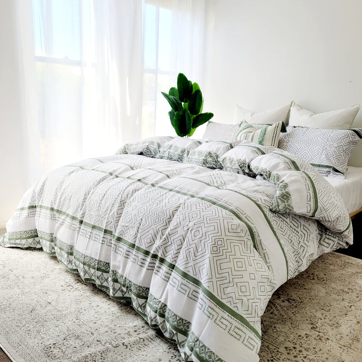 Amsons Pure Cotton Quilt Cover Set -  Hampton Sage Amsons