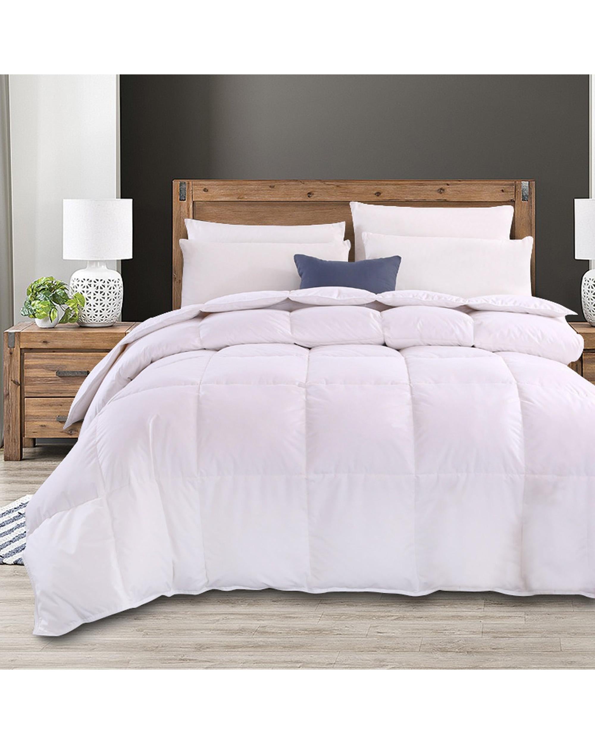 Royal Comfort Goose Feather And Down Quilt + Twin Pack 1000GSM Goose Pillows Royal Comfort