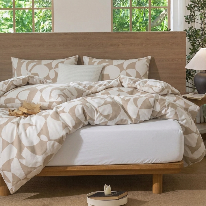 Amsons Scandi Beige Pure Cotton Quilt Cover Set