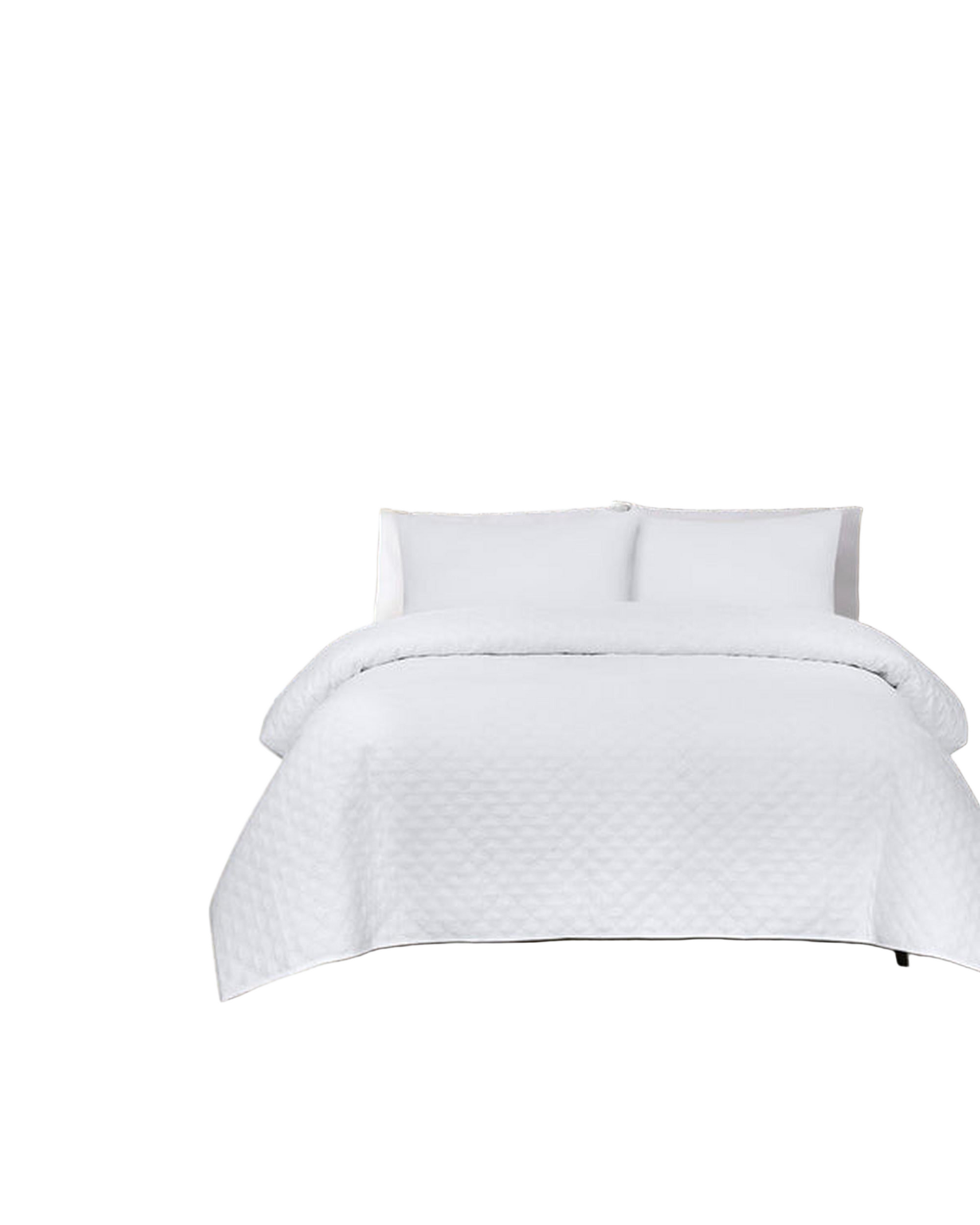 Amsons Ultrasonic Double Coverlet Set - White Amsons