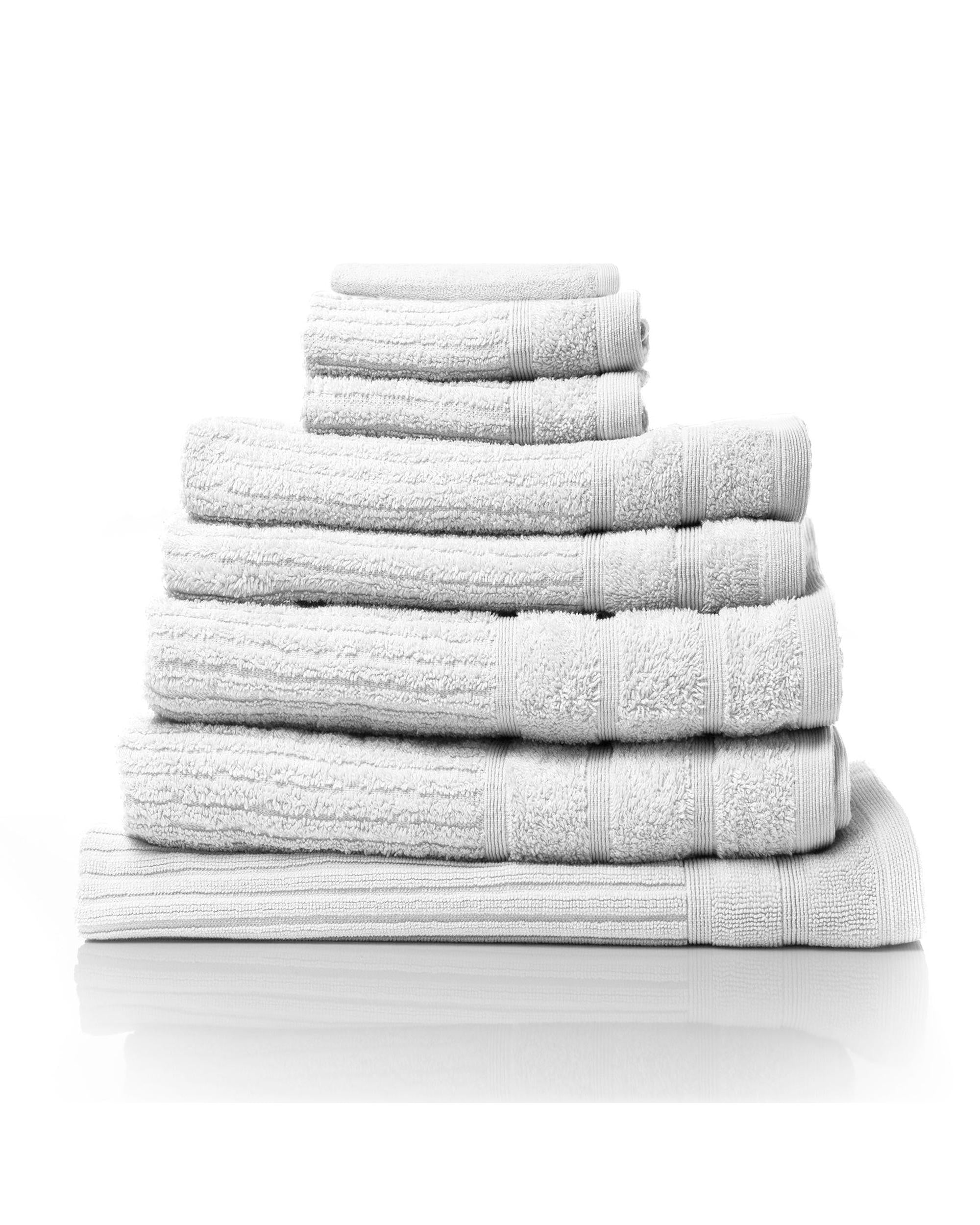 Royal Comfort Eden Cotton 600GSM Luxury Bath Towels Set - 8 PEICE SET - WHITE Royal Comfort