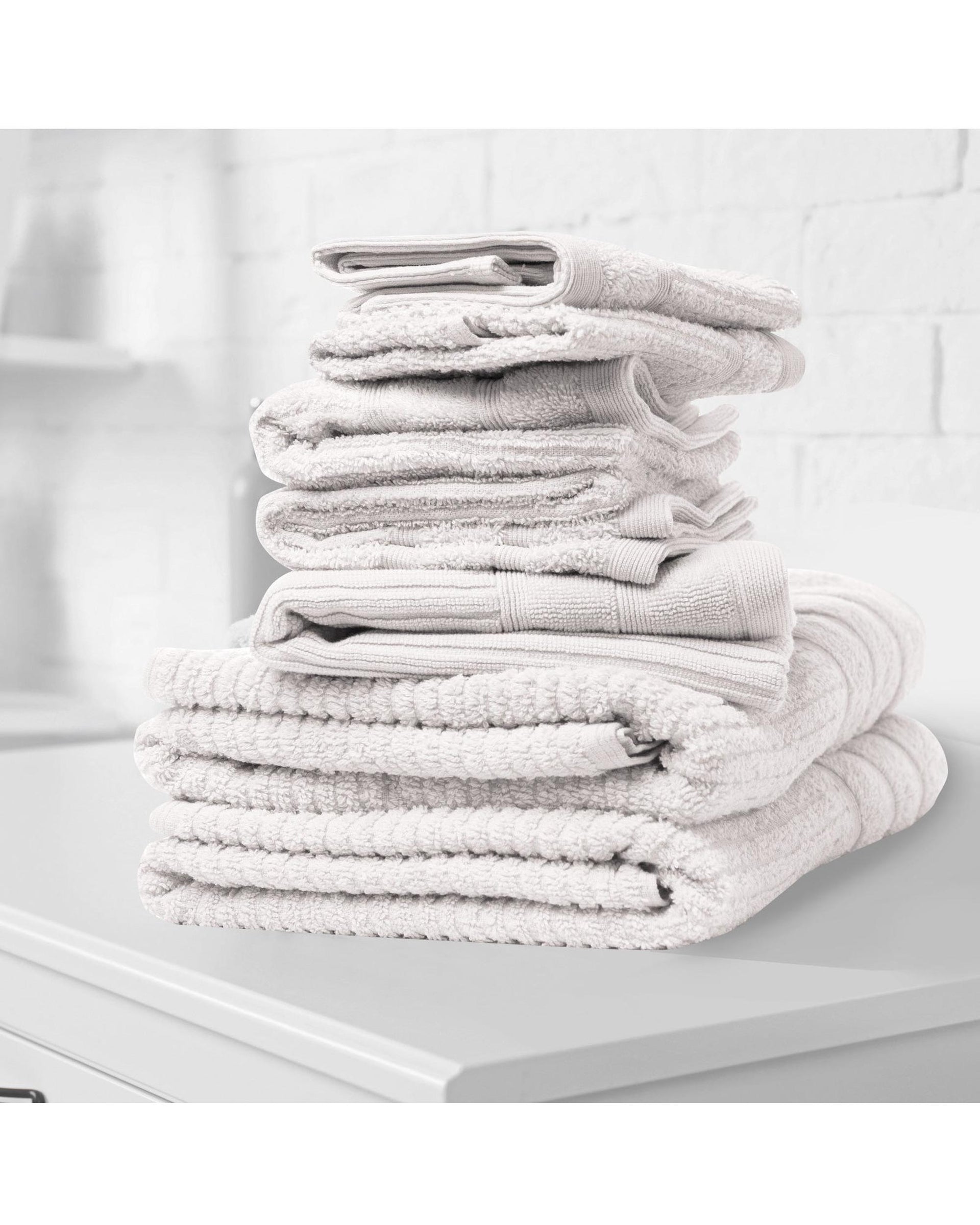 Royal Comfort Eden Cotton 600GSM Luxury Bath Towels Set - 8 PEICE SET - WHITE Royal Comfort