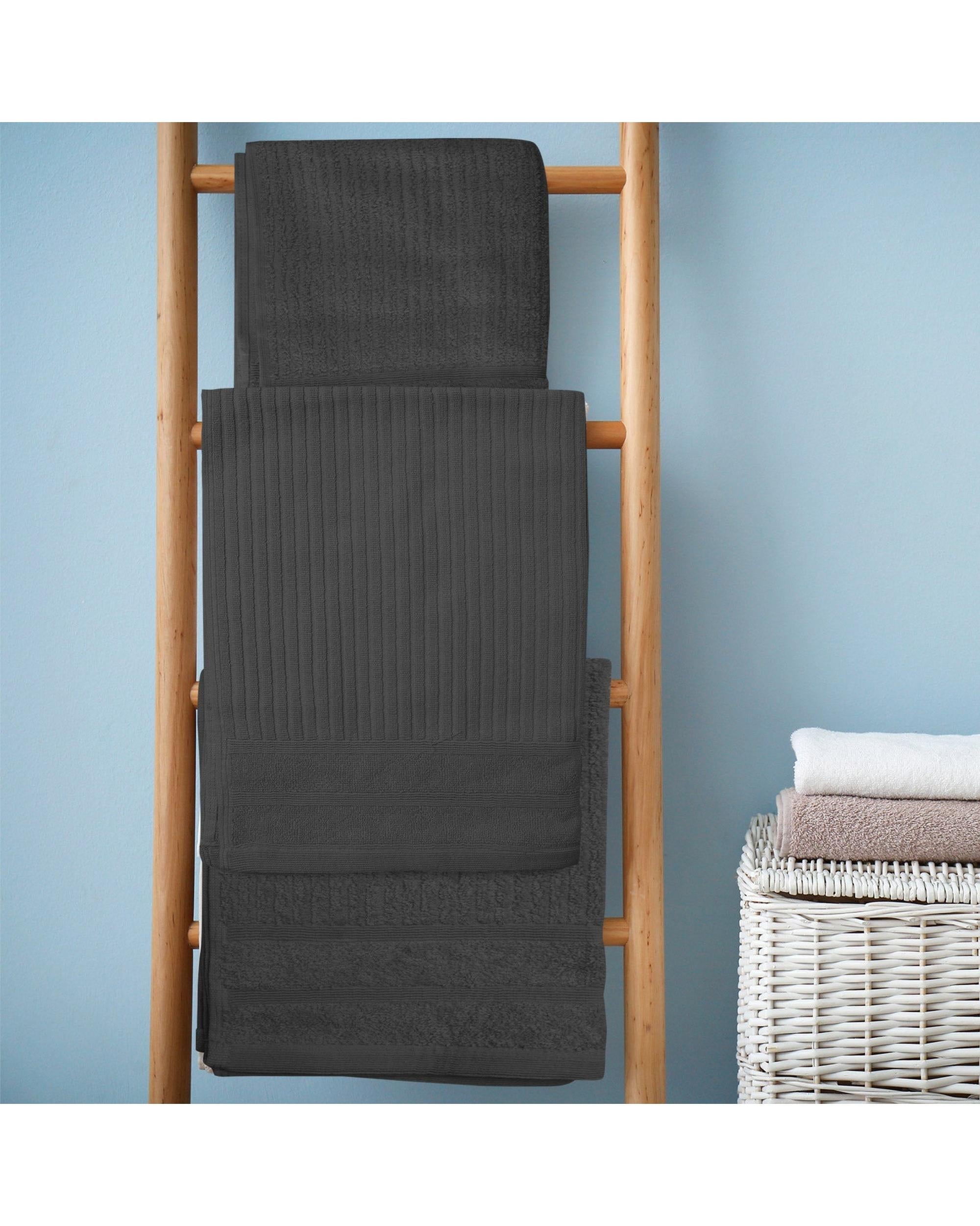 Royal Comfort Eden Cotton 600GSM Luxury Bath Towels Set - 8 PEICE SET - GRANITE Royal Comfort