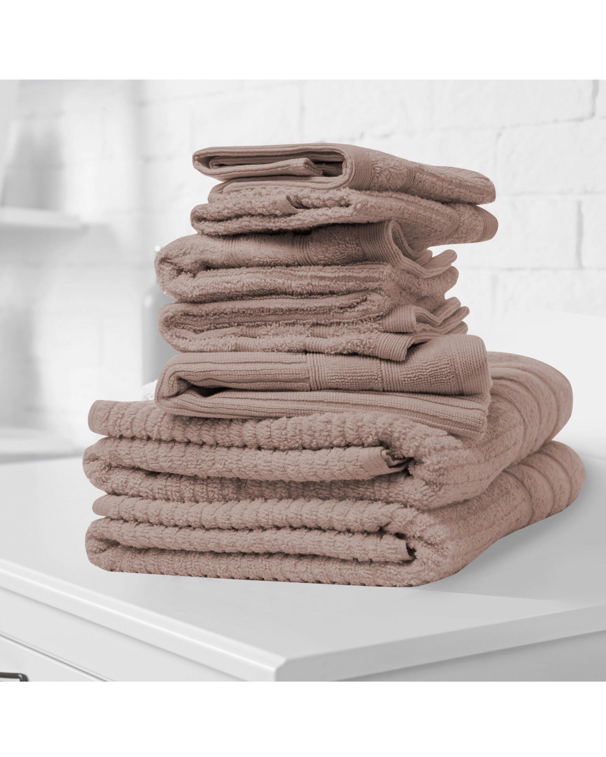 Royal Comfort Eden Cotton 600GSM Luxury Bath Towels Set - 8 PEICE SET - ROSE Royal Comfort
