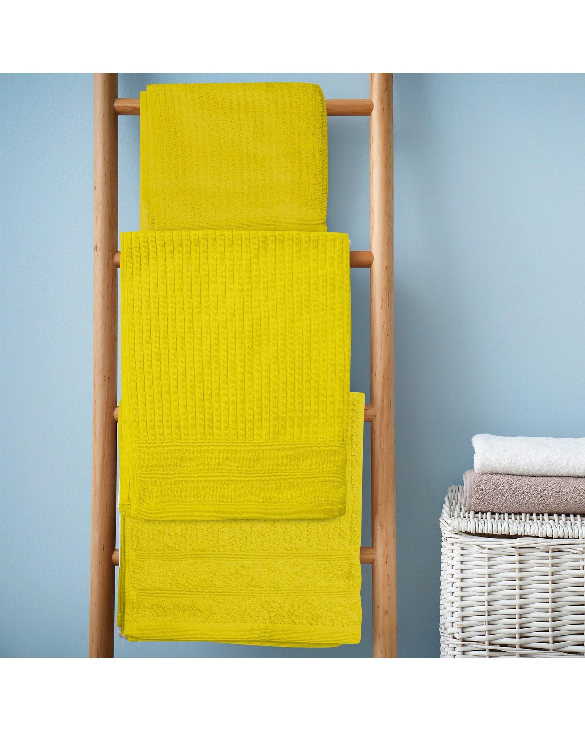 Royal Comfort Eden Cotton 600GSM Luxury Bath Towels Set - 8 PEICE SET - YELLOW Royal Comfort