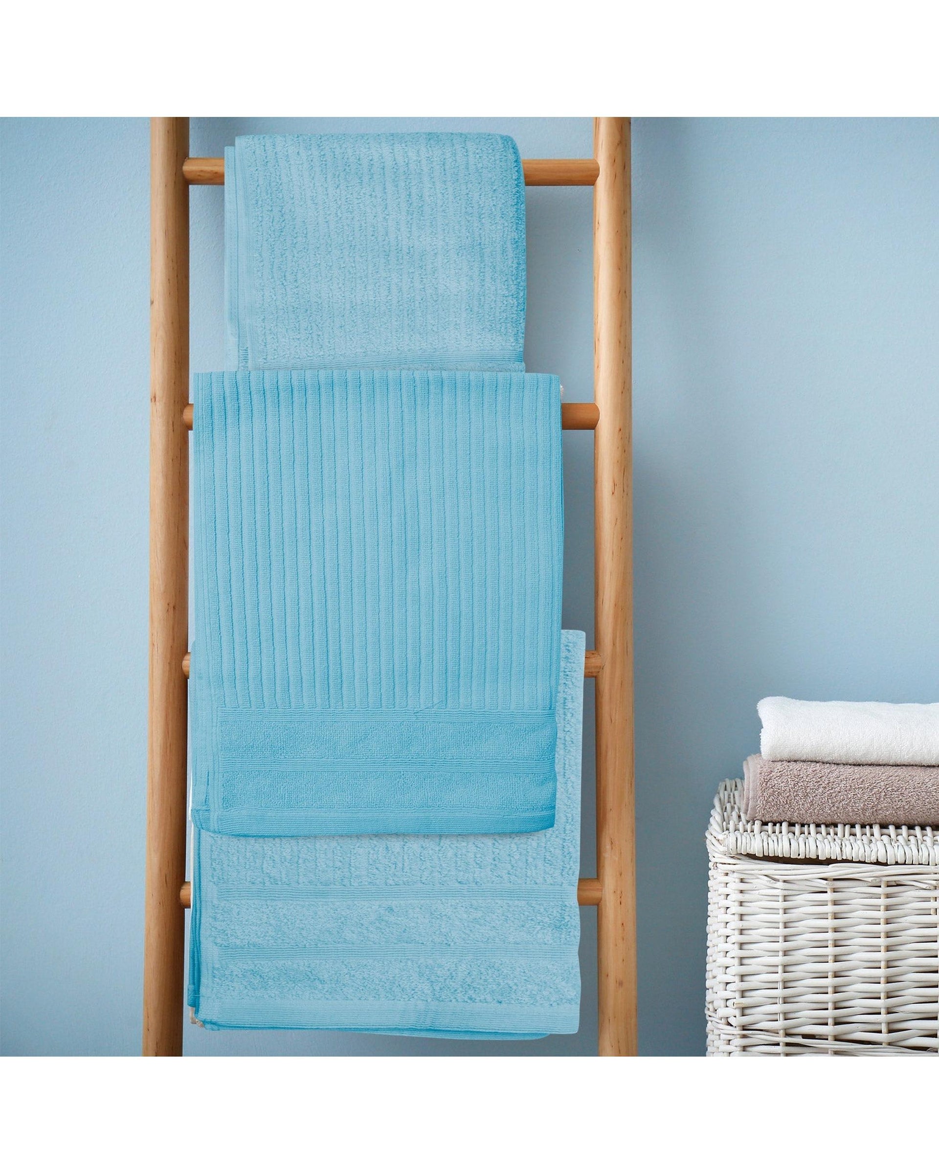 Royal Comfort Eden Cotton 600GSM Luxury Bath Towels Set - 8 PEICE SET - AQUA Royal Comfort