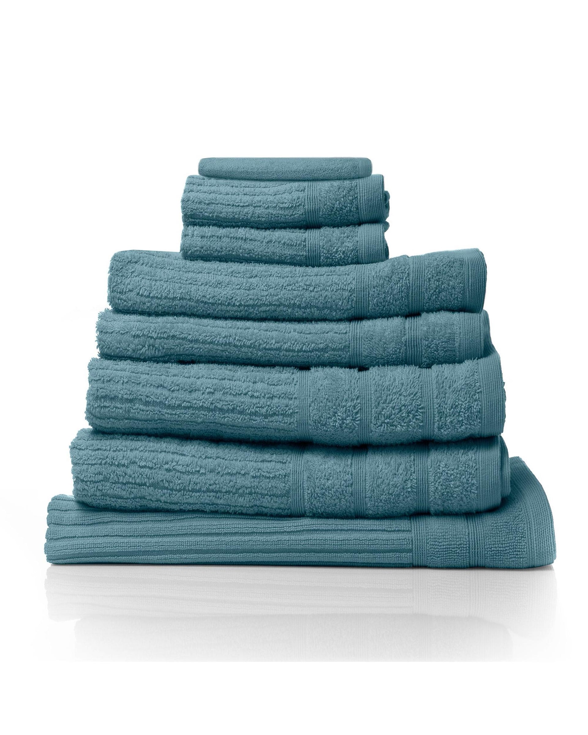 Royal Comfort Eden Cotton 600GSM Luxury Bath Towels Set - 8 PEICE SET - TURQUOISE Royal Comfort
