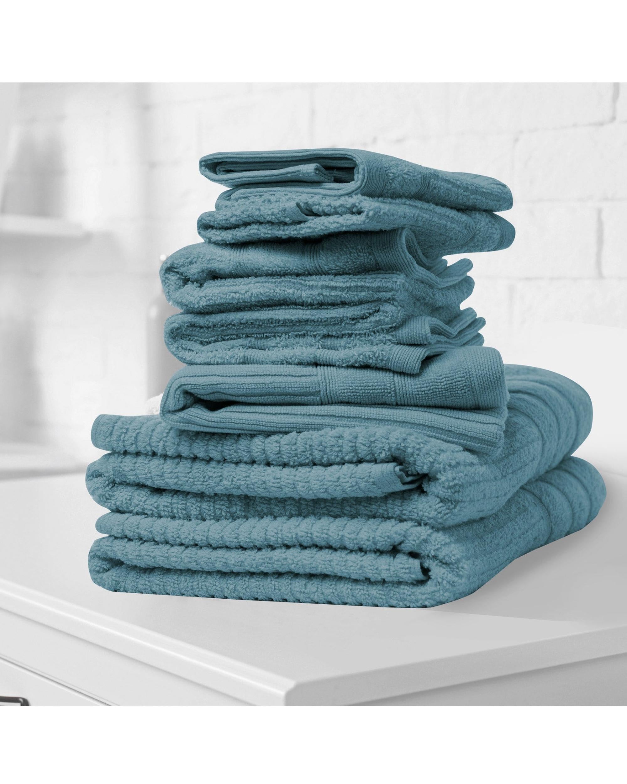 Royal Comfort Eden Cotton 600GSM Luxury Bath Towels Set - 8 PEICE SET - TURQUOISE Royal Comfort