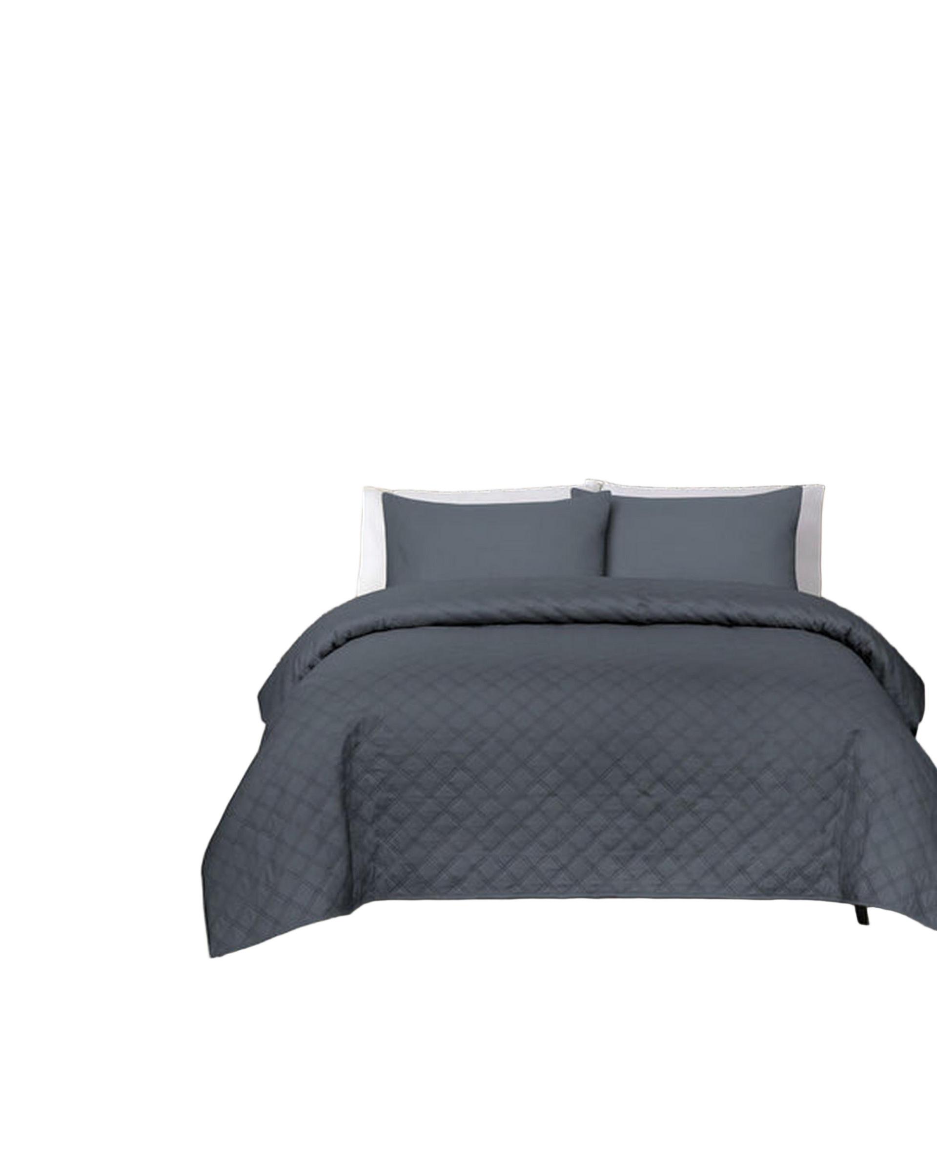 Amsons Ultrasonic Double Coverlet Set - Grey Amsons