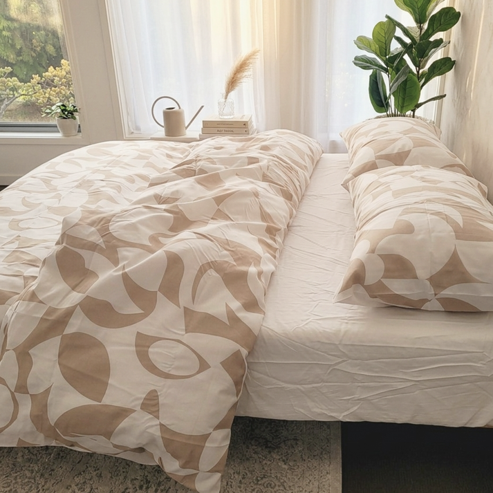 Amsons Scandi Beige Pure Cotton Quilt Cover Set