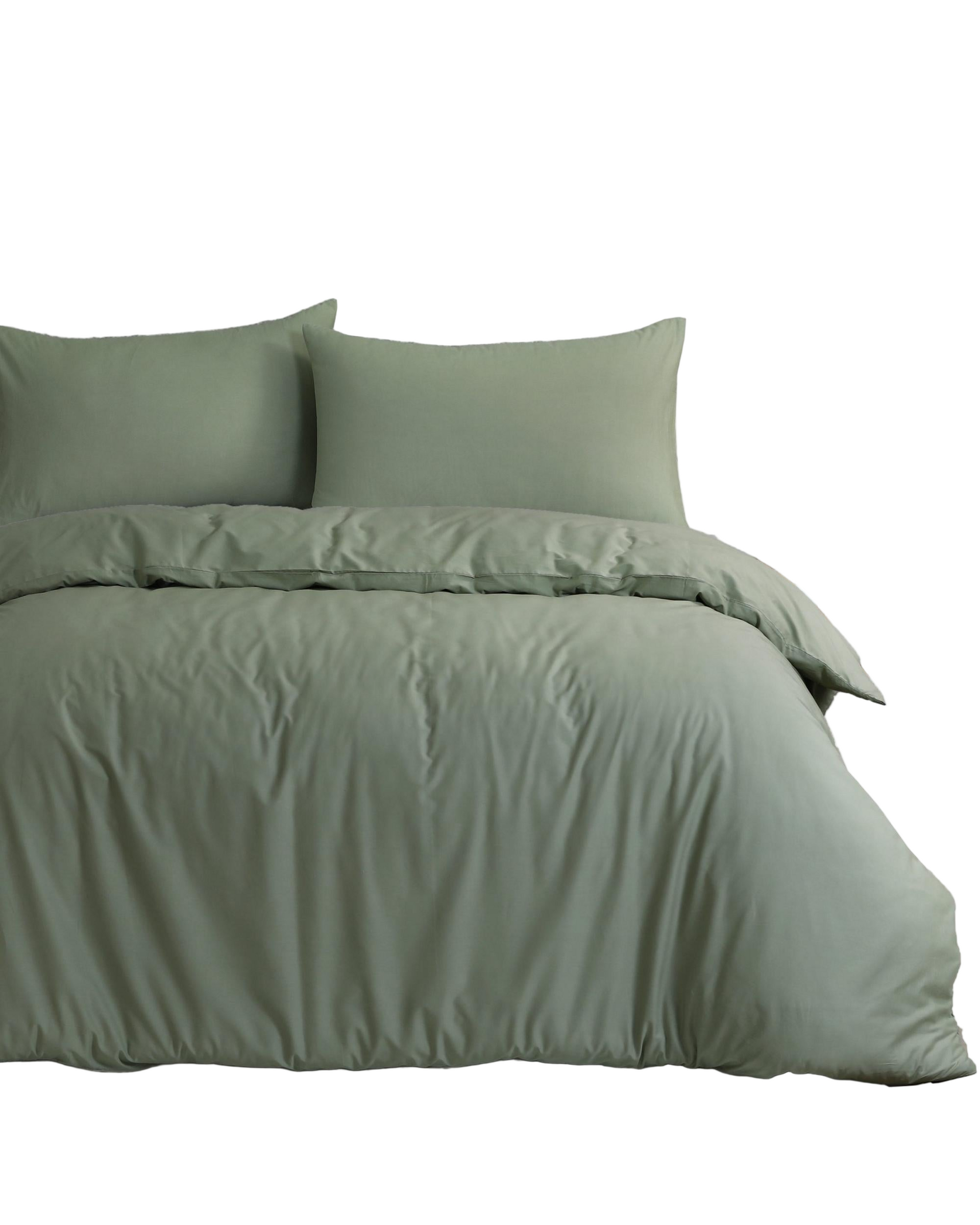 Amsons Royale Cotton Light Sage Quilt Cover Set Amsons