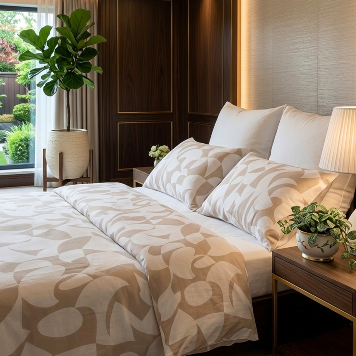 Amsons Scandi Beige Pure Cotton Quilt Cover Set