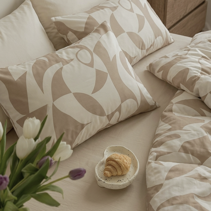 Amsons Scandi Beige Pure Cotton Quilt Cover Set