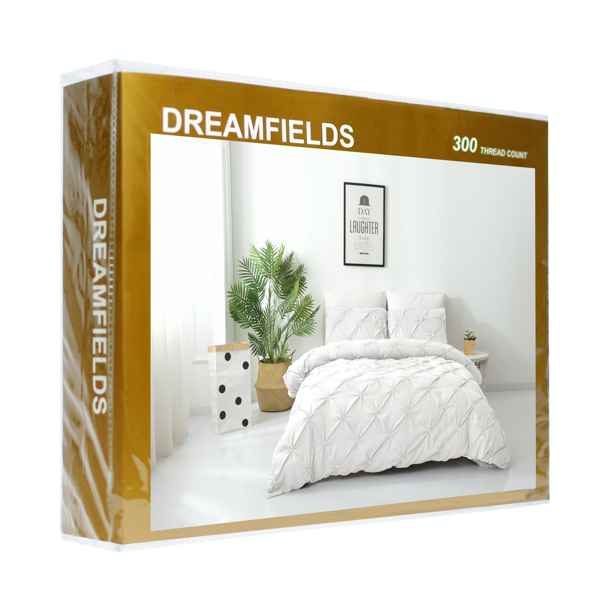 Dreamfields Diamond Embroidery Pintuck Snow Design Quilt Doona Duvet Cover Set