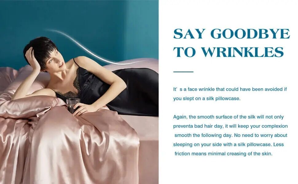 Anyhouz Pillowcase 50x90cm White Set with Eye Mask Natural Mulberry Silk for Comfortable and Relaxing Home Bed - King Size