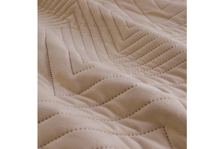 ARDOR BOUDOIR "Hana" EMBOSSED VELVET CHAMPAGNE QUILT COVER SET Ardor Bedding