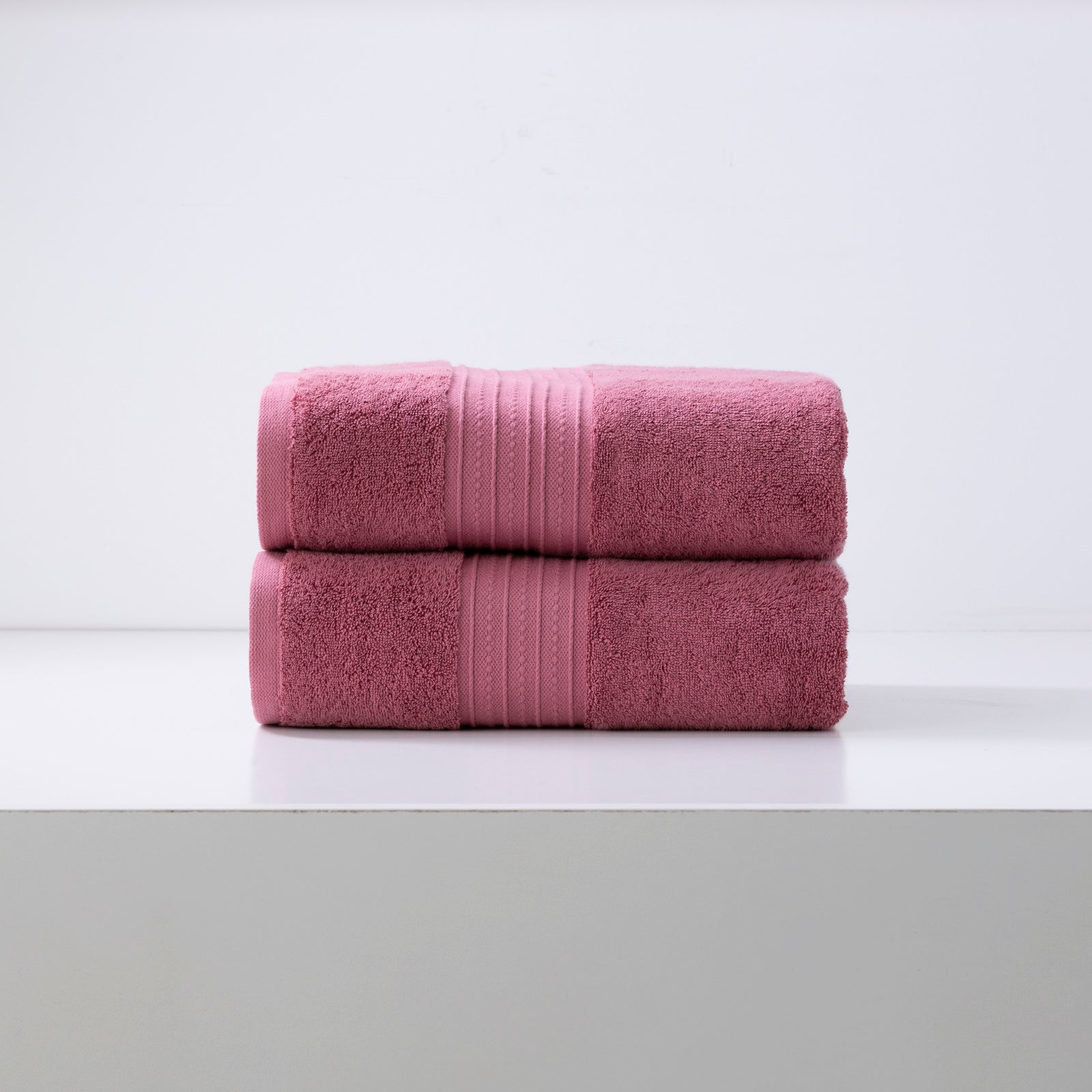 Renee Taylor Brentwood 650 GSM Low Twist 2 Pack Bath Sheet - ROSEBUD Renee Taylor