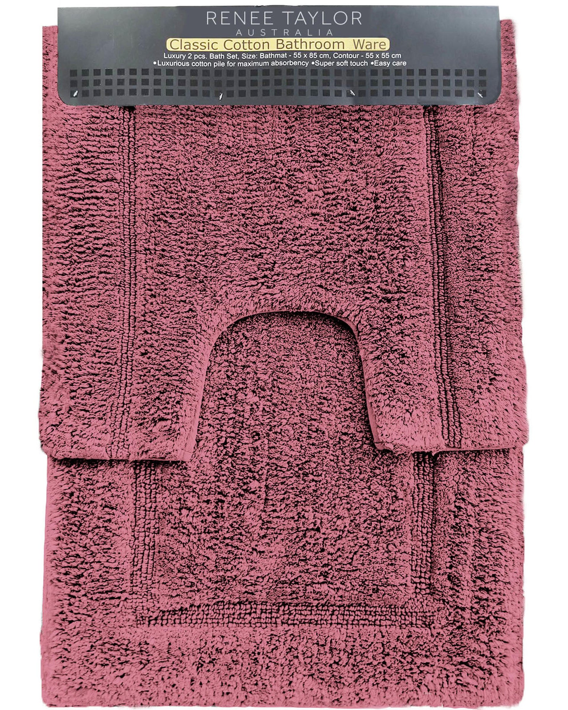 Renee Taylor 2 Piece 2200 GSM Tufted Bath Mat Set - ROSEBUD Renee Taylor