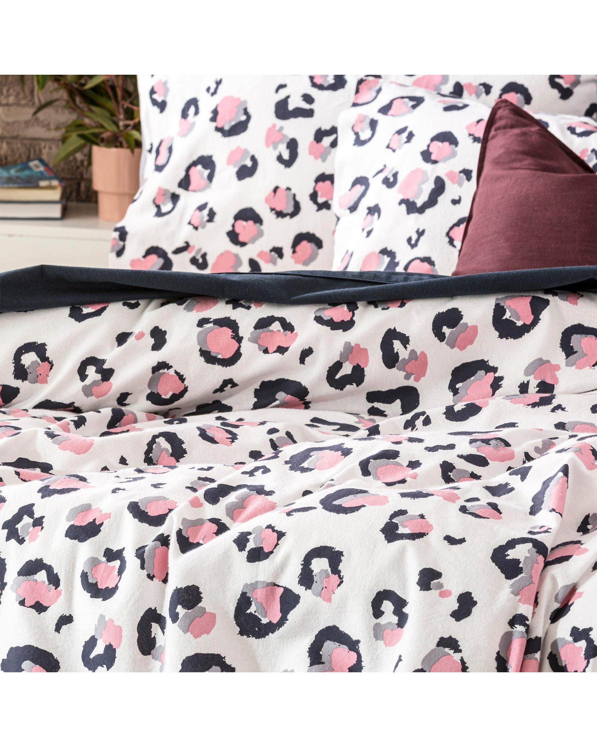 Park Avenue 175 GSM Egyptian cotton Flannelette Quilt Cover set - Snow Leopard Renee Taylor