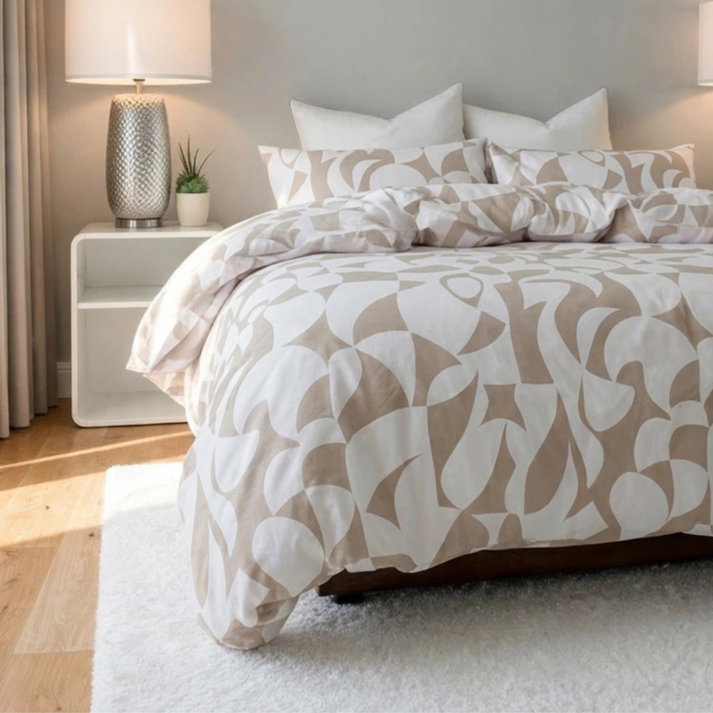 Amsons Scandi Beige Pure Cotton Quilt Cover Set