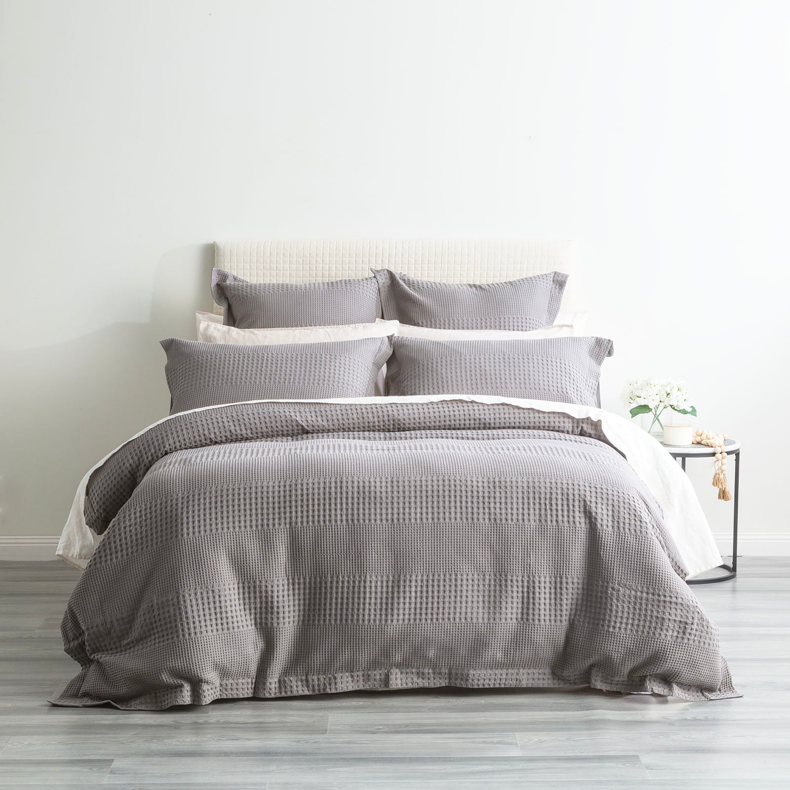 Renee Taylor Elegance Waffle Cotton Jacquard Quilt Cover Set - FOSSIL Renee Taylor